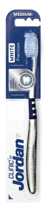 Jordan Clinic White Precision tannbørste medium 1 stk v:2572336 Jordan Clinic White Precision tannbørste medium 1 stk v:2572336