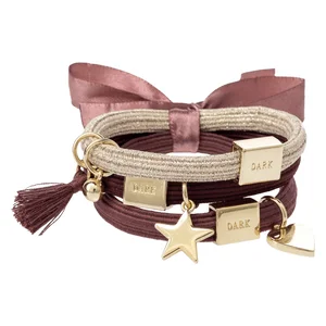 DARK Hair Ties Charm Combo Maroons With Gold v:9731930