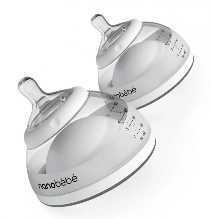 Nanobébé tåteflaske 0 mnd+ grå 150 ml 2 pk v:9351339 Nanobébé tåteflaske 0 mnd+ grå 150 ml 2 pk v:9351339