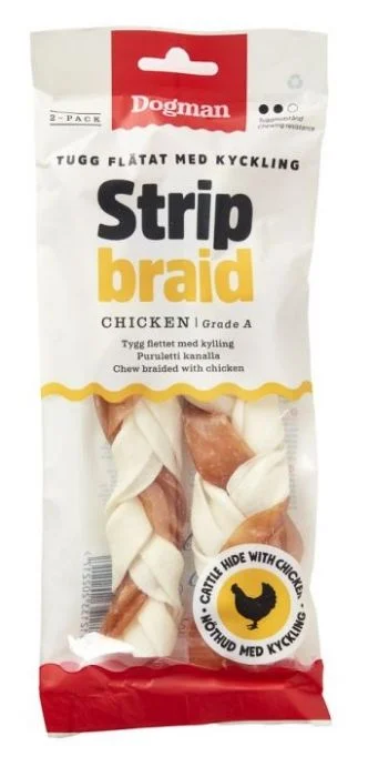 Dogman Chicken strip braid 2p Hvit M 17,5cm v:1030596