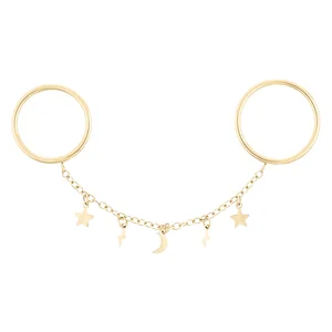 DARK Charm Double Ring Str 1-3 Gold v:6171454