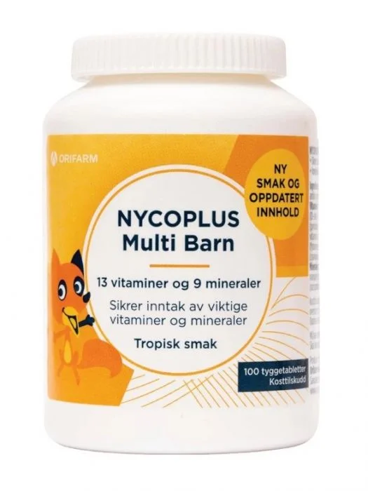 Nycoplus Multi barn tyggetabletter tropisk 100 stk v:2747736 Nycoplus Multi barn tyggetabletter tropisk 100 stk v:2747736