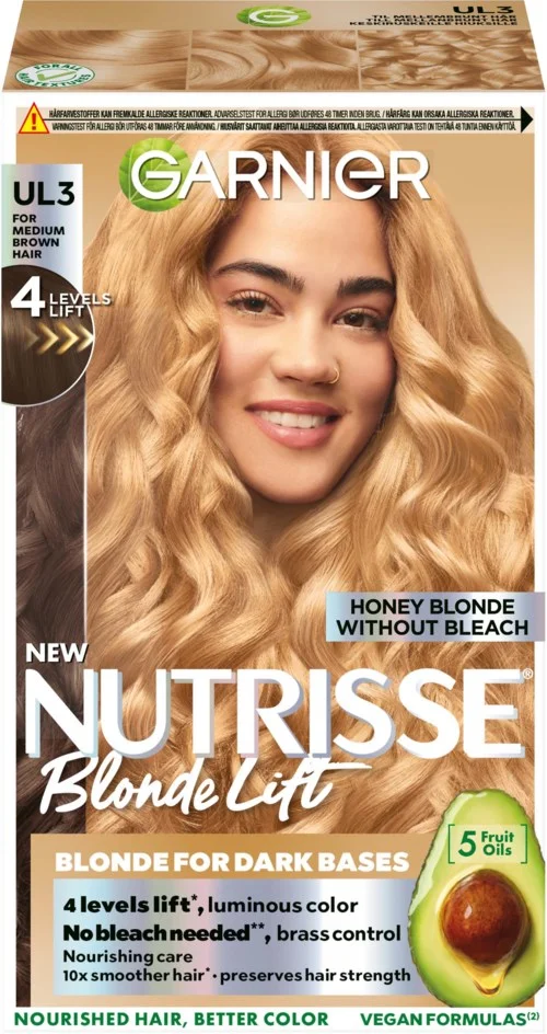Garnier Nutrisse Blonde Lift UL3 4 Level Lift Blonding For Medium Brown Hair v:2043023 Garnier Nutrisse Blonde Lift UL3 4 Level Lift Blonding For Medium Brown Hair v:2043023