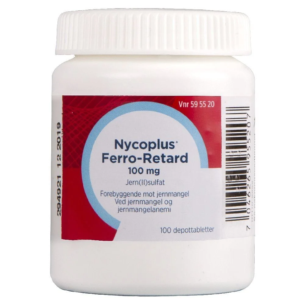 Nycoplus Ferro-Retard depottablett 100 mg – 100 stk v:1283015