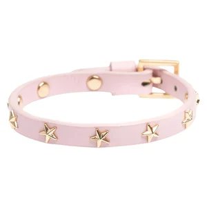 DARK Leather Star Stud Bracelet Mini Pale Rose v:6983849