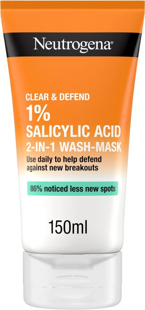 Neutrogena Clear & Defend 1 % Salicylic Acid 2-in-1 Wash-Mask 150 ml v:6121698