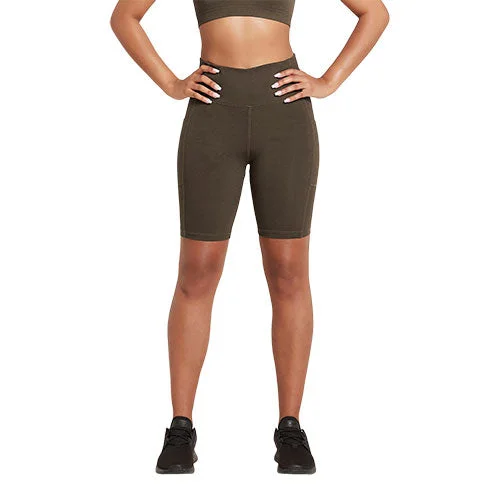 8" High-Waist Shorts Dark Olive Motivate | Str. S v:4743532