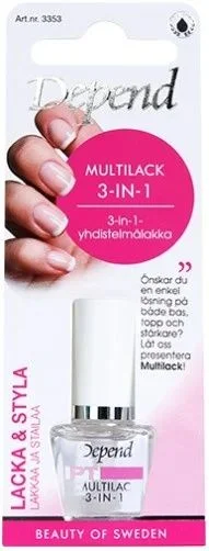 Depend Multilakk 3-in-1 – base, topplakk og styrker v:8988127 Depend Multilakk 3-in-1 – base, topplakk og styrker v:8988127