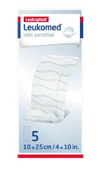Leukomed Skin Sensitive sårbandasje 10 x 25 cm 5 stk – Skånsom bandasje v:9538726
