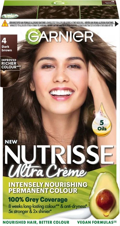 Garnier Nutrisse Ultra Créme Permanent Color 4 Dark Brown v:4880810 Garnier Nutrisse Ultra Créme Permanent Color 4 Dark Brown v:4880810