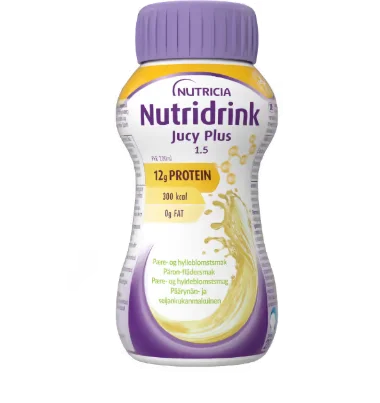Nutridrink Jucy Plus 1,5 kcal hylleblomst- og pæresmak 4×200 ml v:7473383
