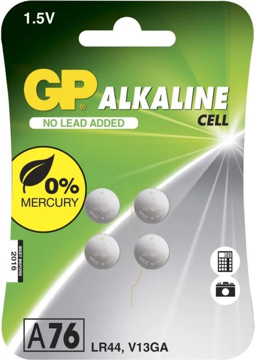 GP Alkaline knappcelle A76/LR44 4-pk v:9272277