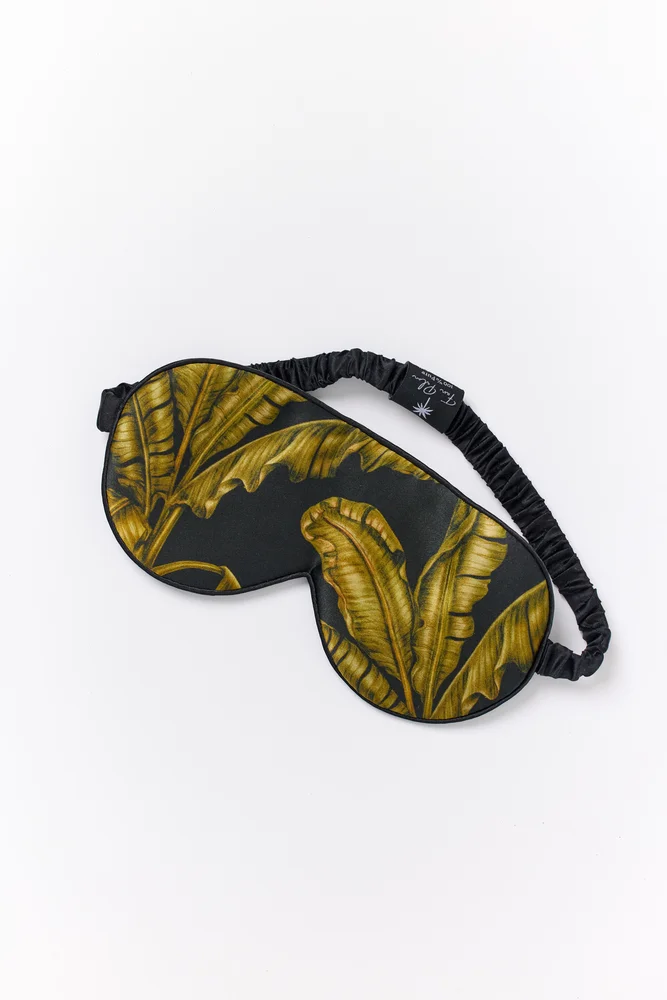 Sleeping Mask 100% Mulberry Silk Tropical Black – Fan Palm v:6517667 Sleeping Mask 100% Mulberry Silk Tropical Black – Fan Palm v:6517667