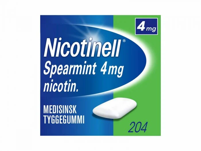 Nicotinell 4 mg tyggegummi spearmint 204 stk v:3874660