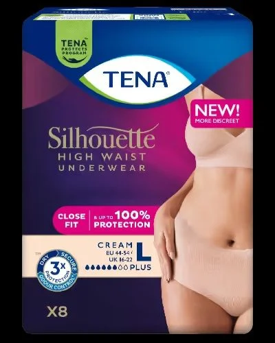 Tena Silhouette Pants Plus High Waist Large Créme 8 stk v:6516077 Tena Silhouette Pants Plus High Waist Large Créme 8 stk v:6516077