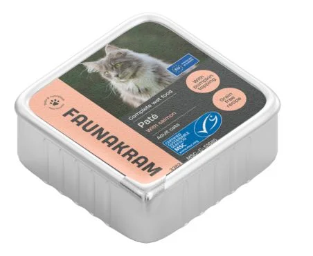 Faunakram pate til katt m. laks og gresskartopping – 100 g. v:4480923