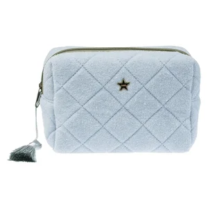 DARK Terry Quilted Make-Up Pouch Small Cool Blue & Milieu Green v:4474283