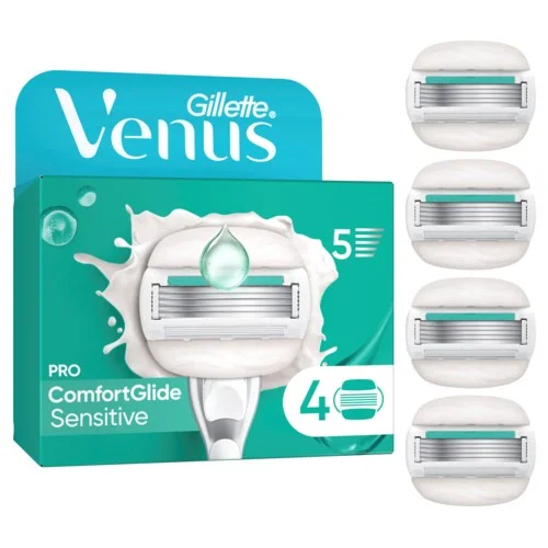 Gillette Venus Venus Comfortglide Sensitive 4 Razor Blade Refills 4 stk v:8074695 Gillette Venus Venus Comfortglide Sensitive 4 Razor Blade Refills 4 stk v:8074695