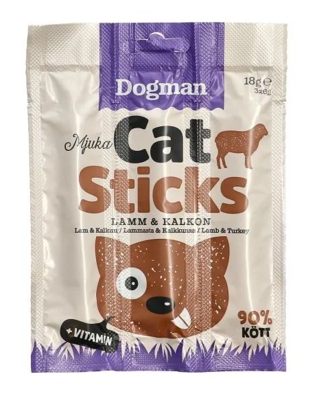 Dogman Cat sticks kalkun lam 3p 18g v:1264274