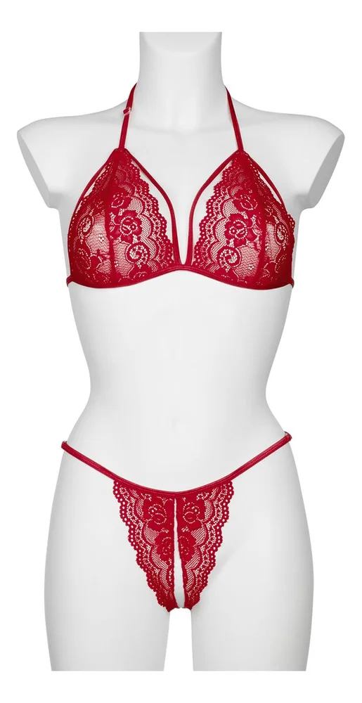 NORTIE Sett med BH og bunnløs truse, Rød – Onesize v:6015561 NORTIE Sett med BH og bunnløs truse, Rød – Onesize v:6015561