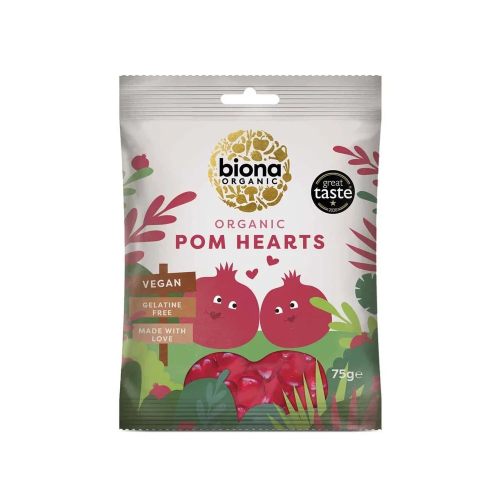 Biona Organic Vingummi Granateplehjerter Ø – 75 g v:1771535 Biona Organic Vingummi Granateplehjerter Ø – 75 g v:1771535