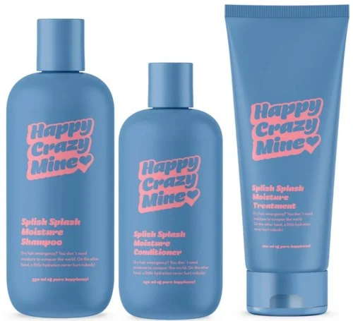 Happy Crazy Mine Splish Splash Moisture Shampoo 350 ml & Conditioner 250 ml & Treatment 200 ml v:3709925