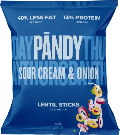 Pändy Lentil Rings Sourcream & Onion 50 g v:3765579
