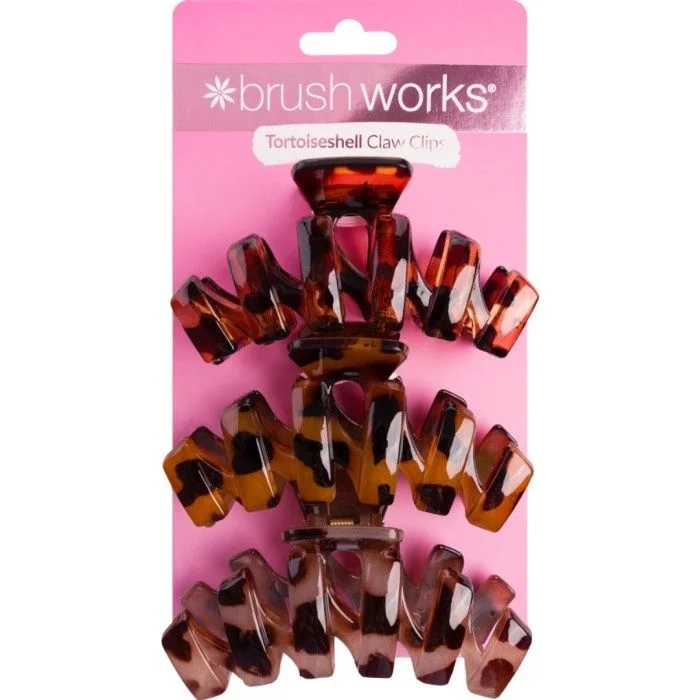 Brushworks Tortoiseshell Claw Clips 3-pack v:6412487 Brushworks Tortoiseshell Claw Clips 3-pack v:6412487