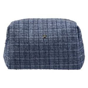 DARK Tweed Make-Up Pouch Large Grisalle Blue v:6609208