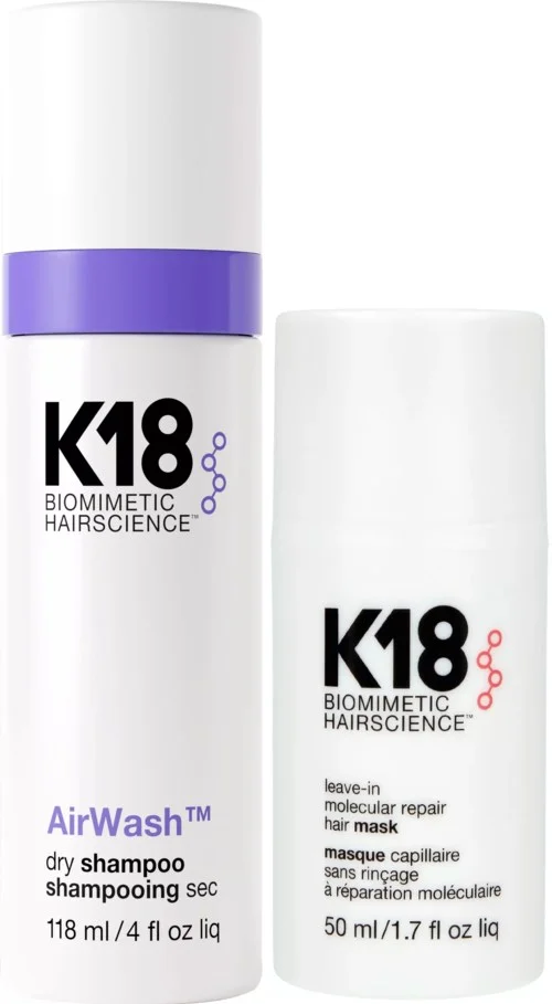 K18 Bundle AirWash Dry Shampoo 118 ml & Leave In Molecular Repair Mask 50 ml v:6366365