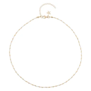 DARK Glass Bead Necklace Vanilla Mix 2mm v:1620734