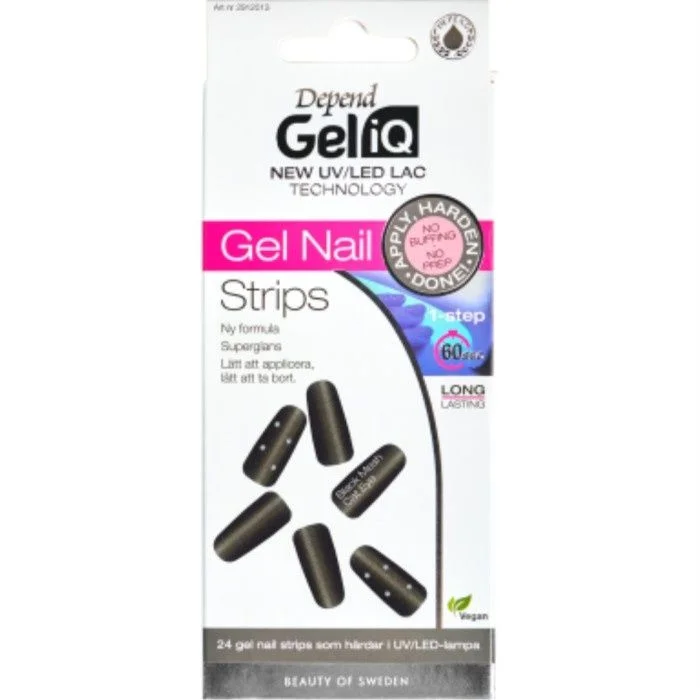 Depend Gel iQ gel nail strips black mesh cat eye – gelnegler hjemme v:5444231