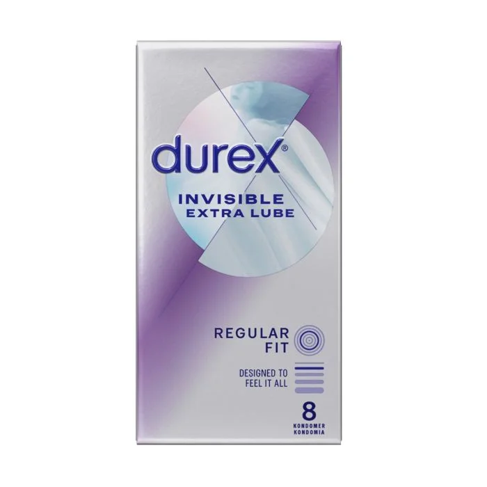 Durex Invisible Extra Lube Kondomer 8 stk v:3343913 Durex Invisible Extra Lube Kondomer 8 stk v:3343913