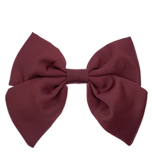 DARK Satin Bow Hair Clip Maroon v:7211214
