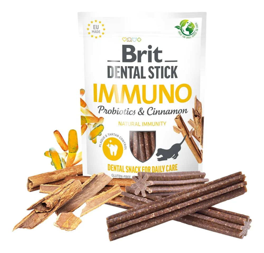 Brit Care Dental Stick, probiotika & kanel – 7 stk. v:3233345