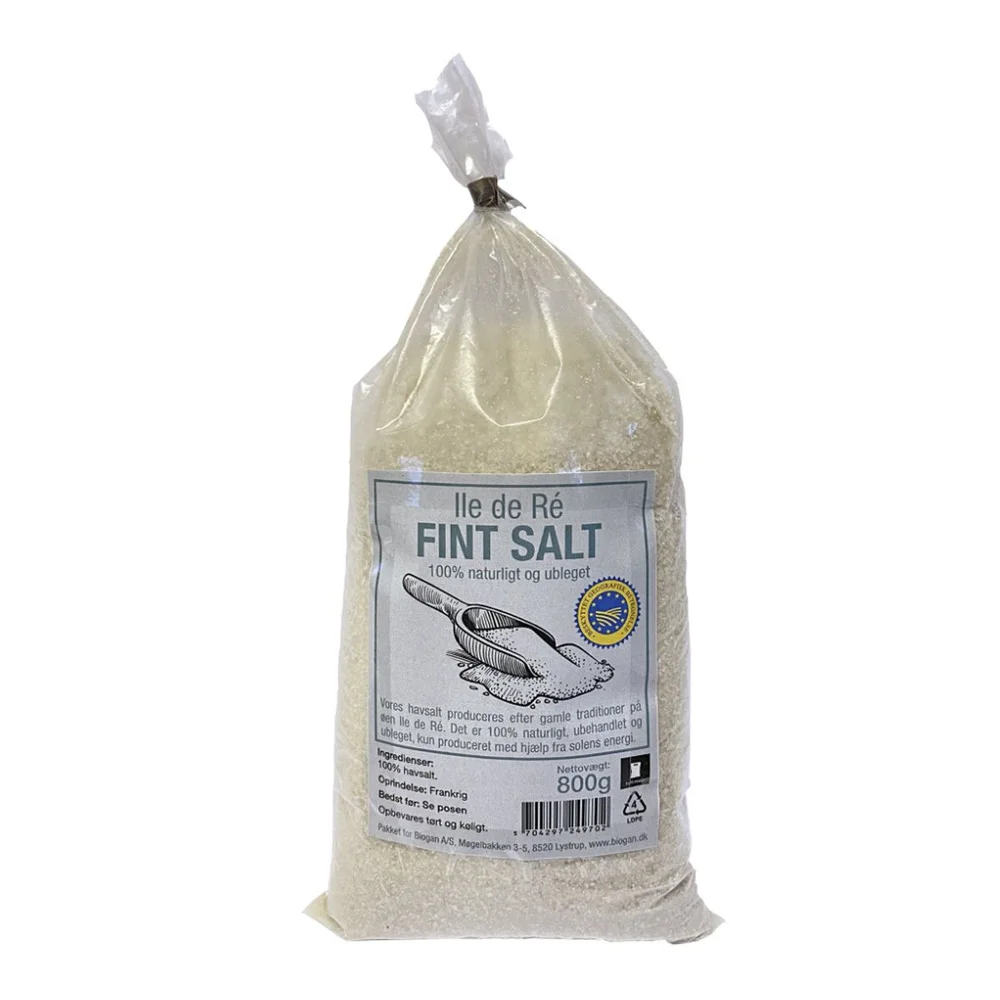 Biogan Fransk Havsalt Ile de Ré Ubleget Fint – 800 g v:8945903